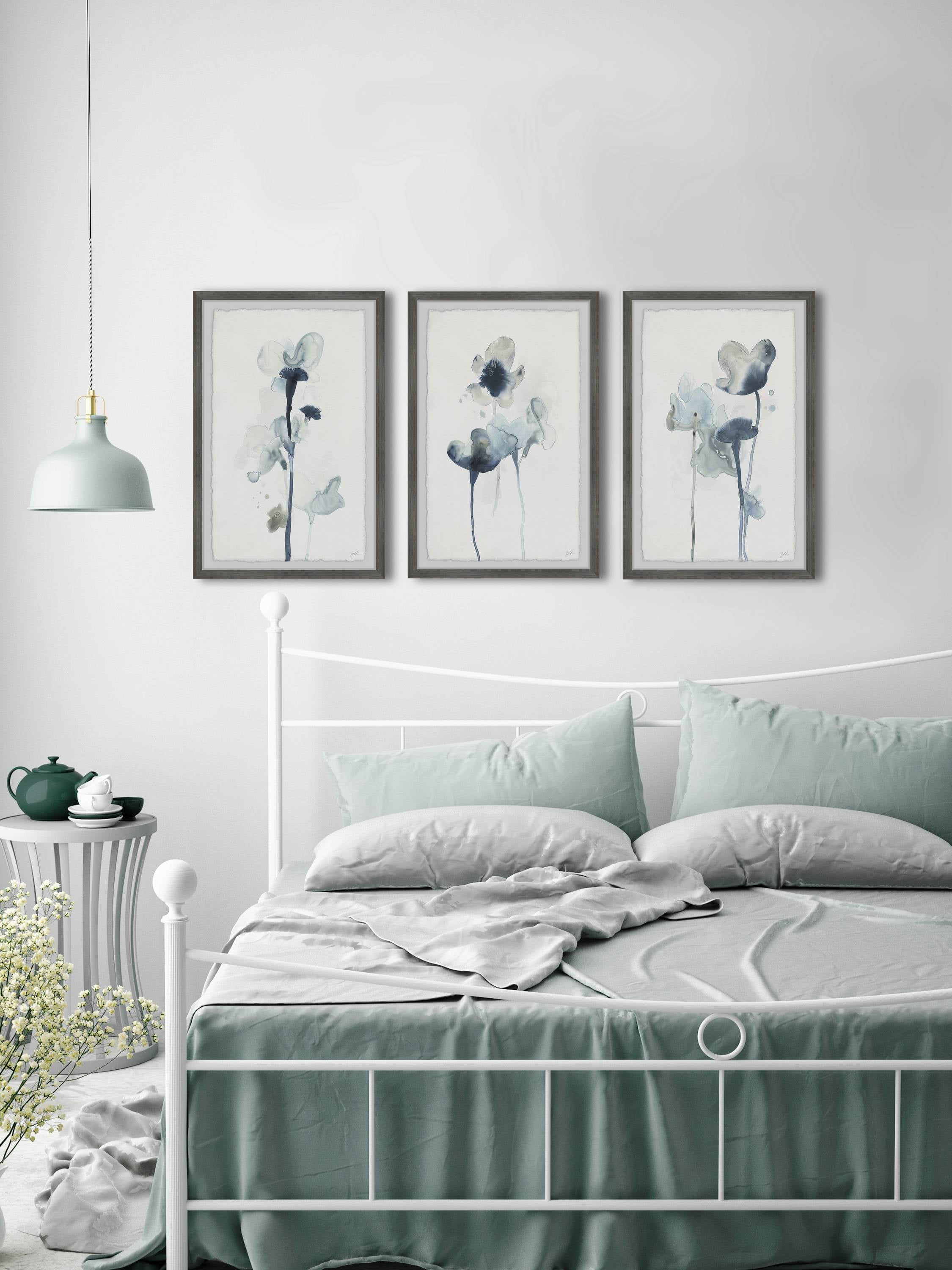 Marmont Hill Midnight Blossoms Iv Triptych, Art Prints, 36.00" x 1.50"