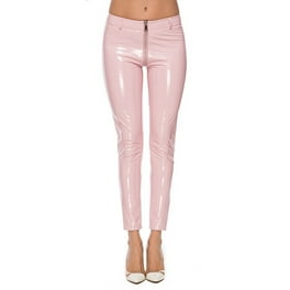 Women Vinyl PVC Wet Look Shiny Disco Elasticated High Waist