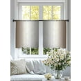 thumbnail image 4 of Sheer Curtains 45 inches Long 2 Panels Set Abstract Brown Gray Gradient Ombre Tiers Sheers Rod Pocket Small Window Short Curtains for Kitchen Cafe, Each 52" W x 45" L, 4 of 7