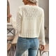 thumbnail image 2 of Jersey tipo cárdigan de punto Urchics para mujer, poliéster, talla XL, color beige, 2 of 5