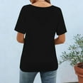thumbnail image 5 of Miluxas Summer Blouses for Women Business Casual Petal Short Sleeve office Work Tops Dress Tunic Shirts Black M(M), 5 of 7