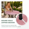 thumbnail image 4 of Round Outdoor Tablecloth with Umbrella Hole and Zipper, Pink Tablecloth with Elastic Waterproof, Vintage Modern Abstract Art Ombre Patio Table Covers for 36" - 44" Picnic Pool Tables, 4 of 9