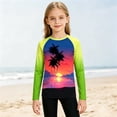 thumbnail image 5 of Landzoo Girls Beach Shirt Coconut Tree Print Long Sleeve Crew Neck Autumn Classroom Wear Girls Shirts, 5 of 6