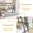 thumbnail image 6 of Bellemave Bunk Bed with Trundle, Twin Over Full Wood Bunk Bed with Twin Size Trundle, Rubber Wood Bunk Bed Frame with Guardrail and Ladder Convertible 3 Bed in 1 Bunk Bed, Gray, 6 of 10