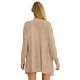 thumbnail image 4 of JWD Women's Cardigan Lightweight Open Front Cardigan Sheer Long Sleeve Button Down Loose Knited Cardigan Khaki X-Large, 4 of 6