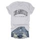 thumbnail image 2 of Gibobby Playera Corte clásico para Mujer Blusas con estampado vintage para mujer Blusas manga corta sueltas moda tamaño(Blanco,CH), 2 of 3