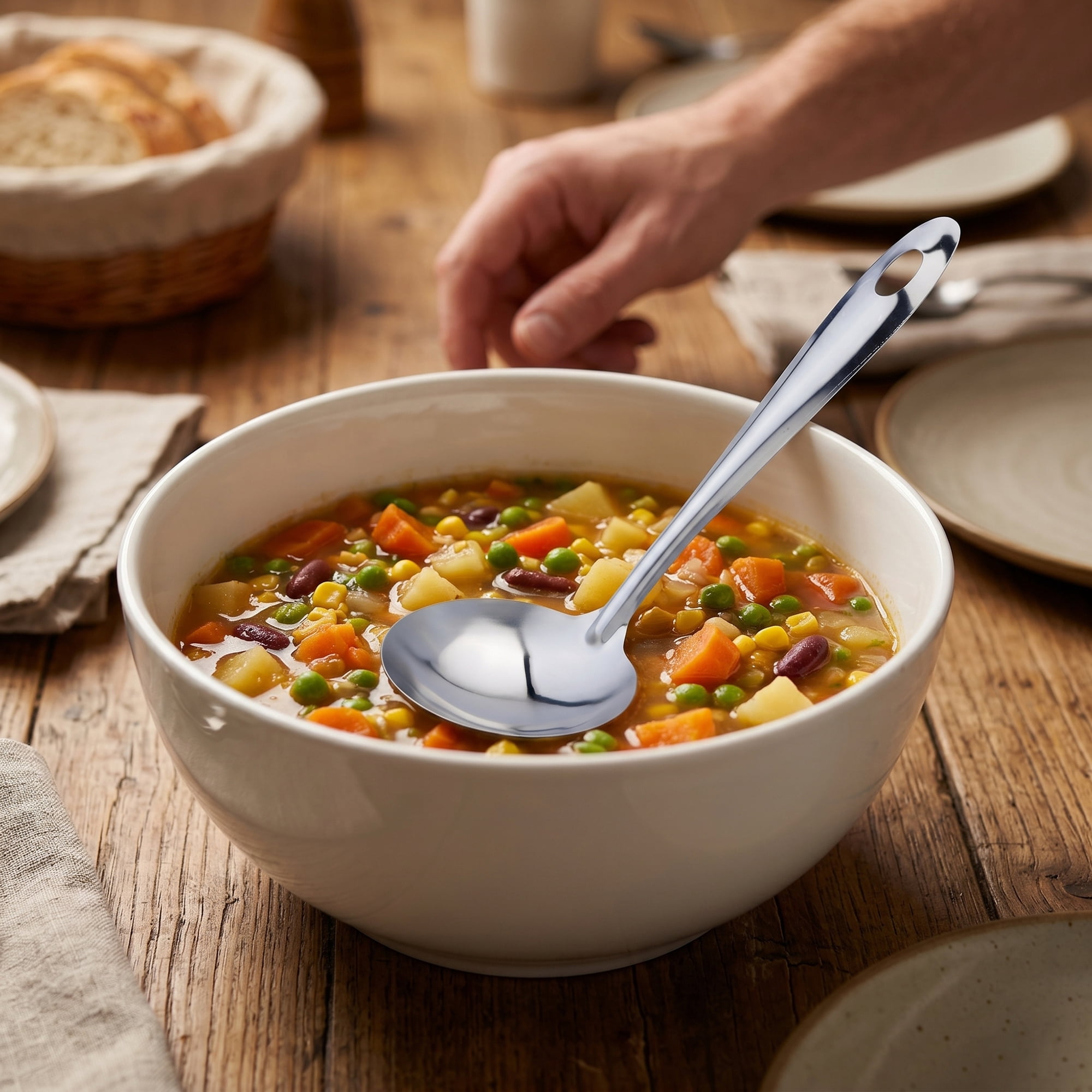 Unique Bargains Stainless Steel Spoon Safe for Non Stick Cookware Soup spoon B 10.6"x2.8"