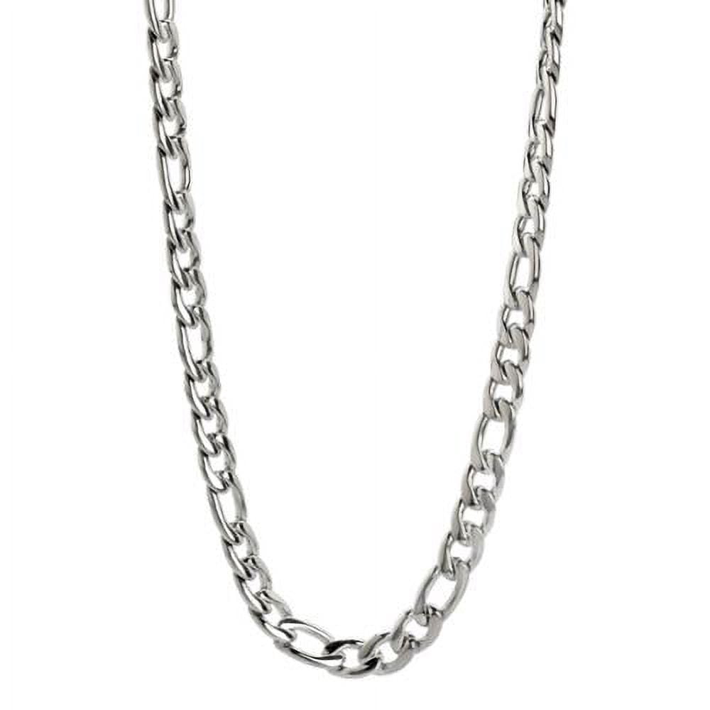 BIG Jewelry Co Stainless Steel Men's 9-mm Figaro Chain Jewelry Set White