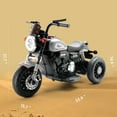 thumbnail image 5 of Bruce&Shark Kids Electric Motorcycle Ride-on Toy with Headlights, 3 Wheels Dual Motor Car for Children Boys Girls Gray, 5 of 11