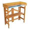 thumbnail image 1 of Merry Garden Folding Utility Table & Potting Bench, Natural Stained With Adjustable Shelf, 1 of 2