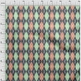 thumbnail image 3 of oneOone Viscose Jersey Mint Fabric Argyle Check Sewing Material Print Fabric By The Yard 60 Inches Wide, 3 of 5
