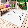 thumbnail image 4 of Outdoor Rug 3x5 ft Hockey Player Outdoor Large Area Rug Non Slip Rubber Sports Ground White Front Door Mat RV Rug Camping Carpet Patio Outdoor Rugs for Backyard Balcony Deck Porch Indoor, 4 of 9