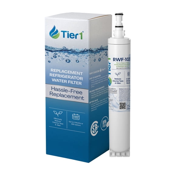 Tier1 RWF1020 4396508 Refrigerator Water Filter | Replacement for Whirlpool EDR5RXD1 & Kenmore 46-9010 | Fridge Filter Lasts up to 6 Months | Easy Install | Odor Control | Great Tasting Water & Ice