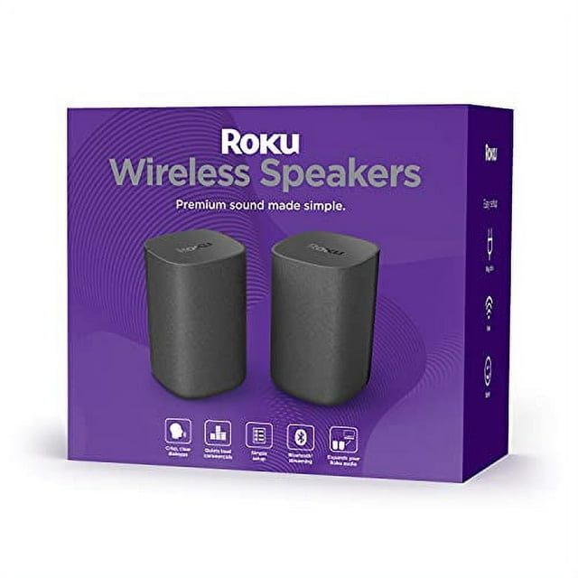 Altavoces inalámbricos Roku (para Roku Streambars o Roku TV), negro, 2 unidades (paquete de 1)