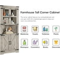 thumbnail image 6 of 6-Tier Corner Storage Cabinet with Doors – Space-Saving Floor Shelf for Bathroom, Kitchen, Living Room, Multi-Purpose Organizer for Small Spaces, 6 of 8