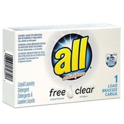 All 2979351 Free Clear HE Liquid Laundry Detergent, Unscented, 1.6 oz Vend-Box, 100/Carton (VEN2979351)