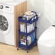 thumbnail image 3 of Carrito utilitario JIUYOTREE de plástico de 3 niveles, color azul enrollable, 3 of 8