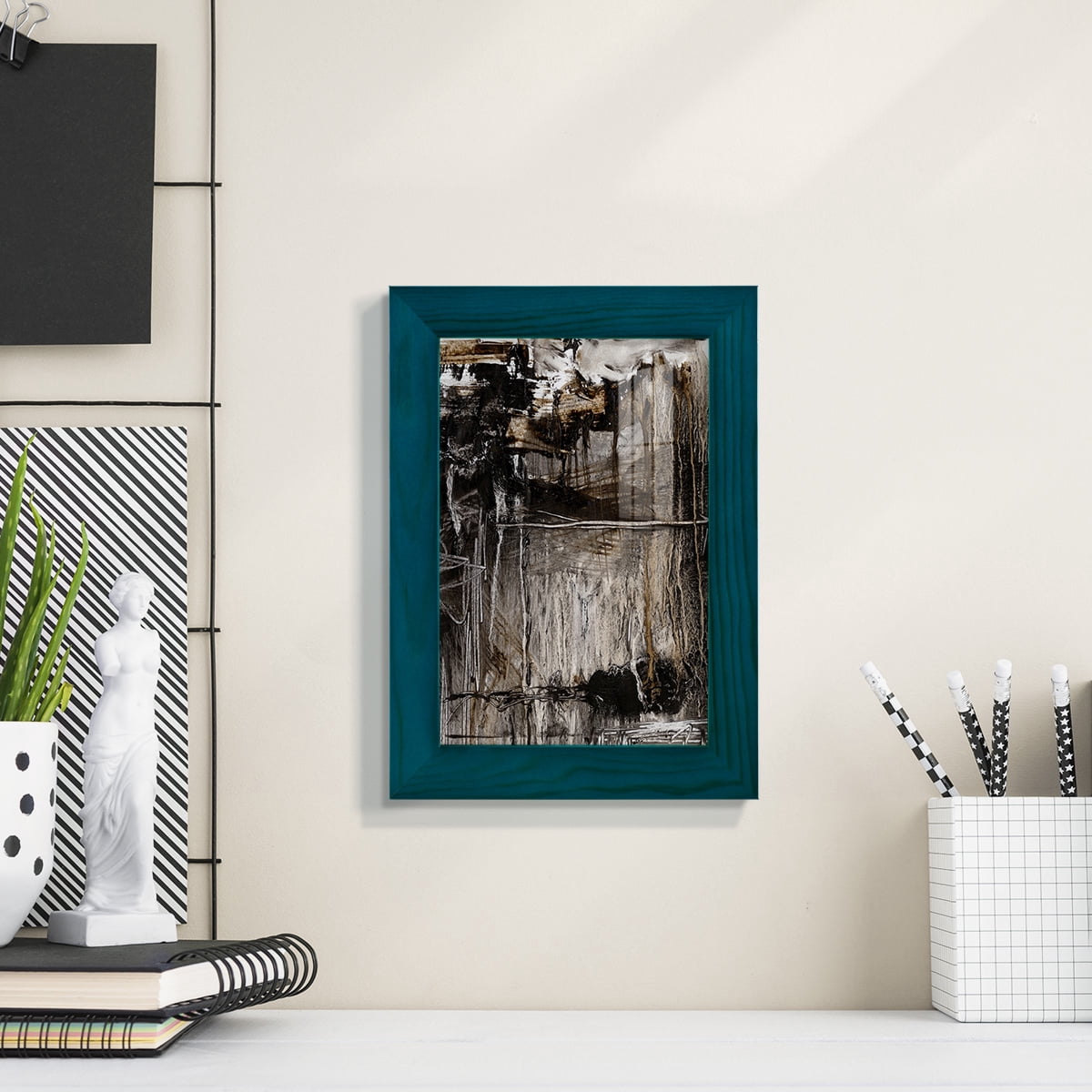 Continuum II -Framed Print w/glass-Ocean Blue