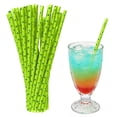 thumbnail image 2 of Vibrant Party Straws Bulk Individually Wrapped, 100 Count Colorful Striped Paper Straws for Drinks, Desserts, Cocktails, and Bar Decor, Eco-Friendly Biodegradable Straws (100 ct), 2 of 9
