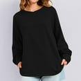 thumbnail image 6 of Cotton Sweatshirt for Womens Ultra Soft Textured Athletic Stretch Pullover Sweater Blouses Crew Neck Tops Long Sleeve Blouse Comfort Casual Sweaters with Thumb Hole, 6 of 6
