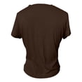 thumbnail image 4 of Women's Short Sleeve Lace Trim Tops 2026 Summer Ribbed Scoop Neck Button T Shirts Fitted Going Out Slim Y2K Fashion Clothes(Brown,L), 4 of 4