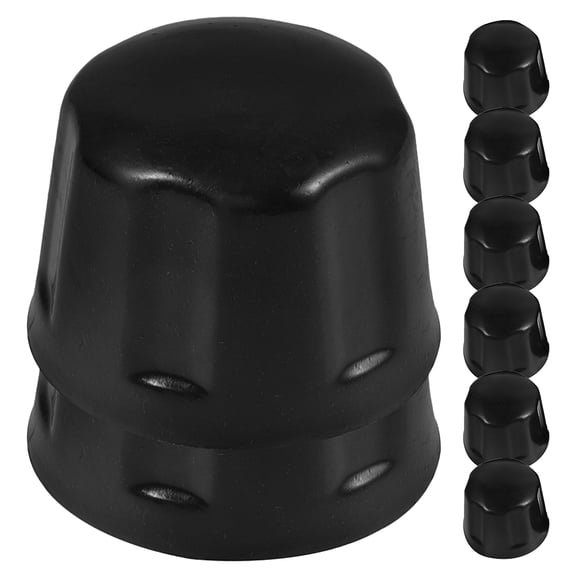 WEAVILUX Black Rubber ATV Rim Hub Caps Replacement Set for Off-Road Wheels, and Easy to Install