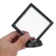 thumbnail image 3 of HEMOTON 3D Floating Frame Shadow Box Display Case Coin Box Jewelry Display Show Case with Round Base 9x9cm (Black), 3 of 8