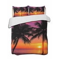 thumbnail image 2 of Quilts King Size, Ocean Coconut Soft Comforter Bedding Set for Bed, Modern Beach Sunset Seashore Tropical Lightweight Quilted Bedspread with Pillow Cover(2 Pieces) for All Season, 96x106 Inch, 2 of 6