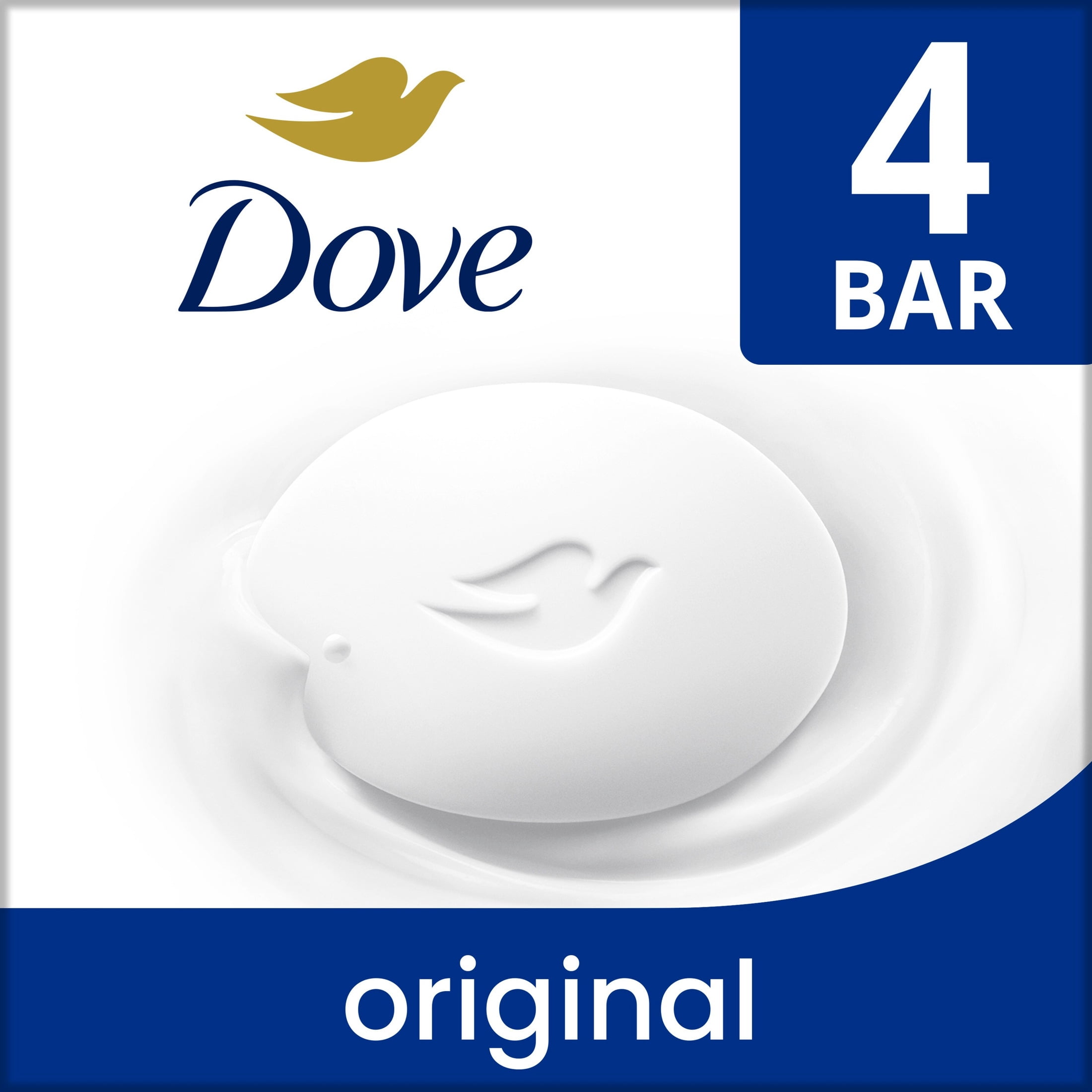 Dove Beauty Bar Beauty Bar Soap For Soft, Smooth Skin, Original, With 1/4 Moisturizing Cream , 3.75 oz 4 Bars