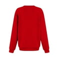 thumbnail image 7 of Rlmidhb 2025 Sweatshirts for Women Basic Red Long Sleeve Solid Color Long Loose Pullover Tops Round Neck Fleece Sweatshirt, 7 of 7