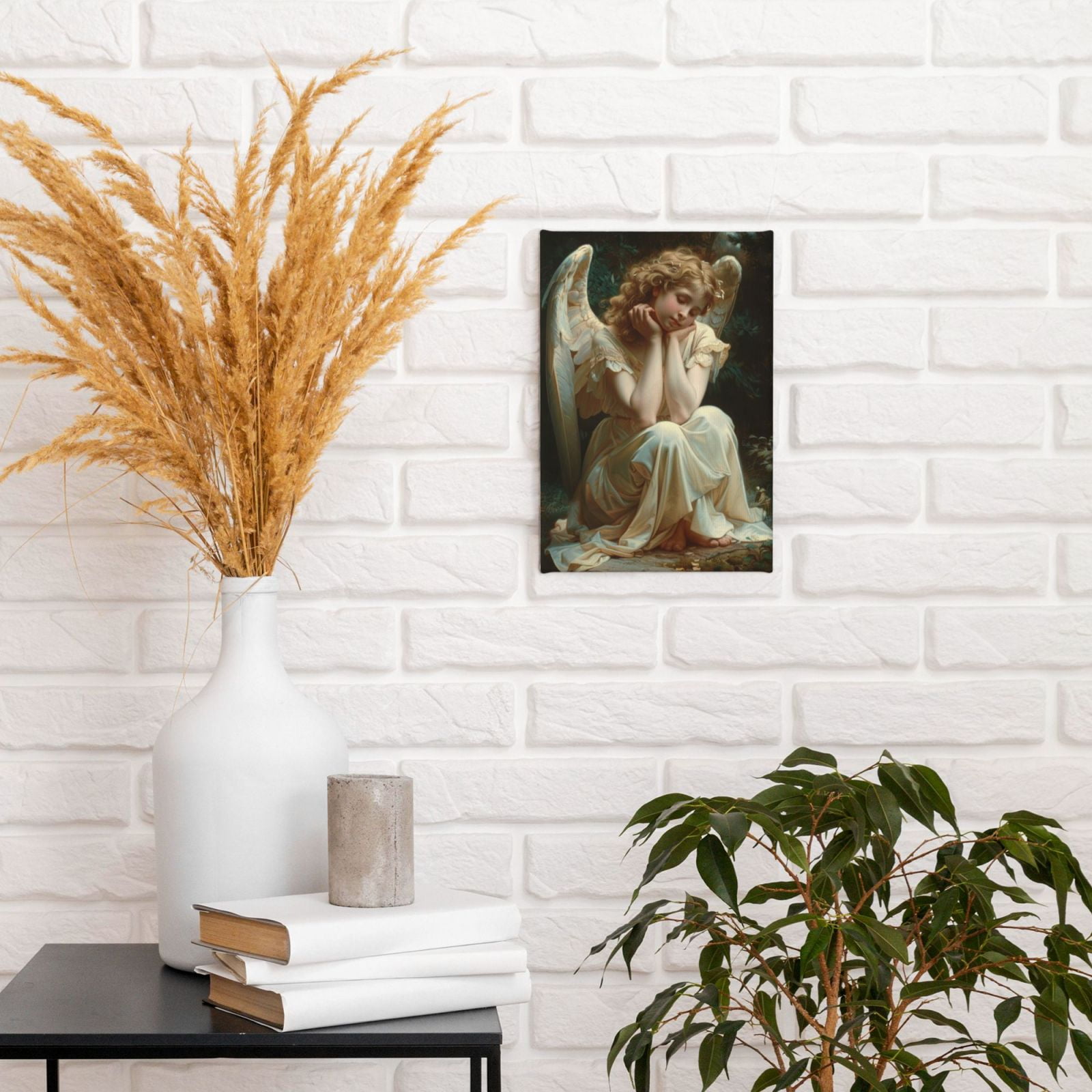8x12 inch Lovely Angel Canvas Pictures,Indoor Prayer Room,Bar,Cafes,Man Cave Wall Decor Poster & Prints,Enchanting Angel Decorative Painting,For Art Enthusiast Gifts,Woman Cave,Tavern,Cafes