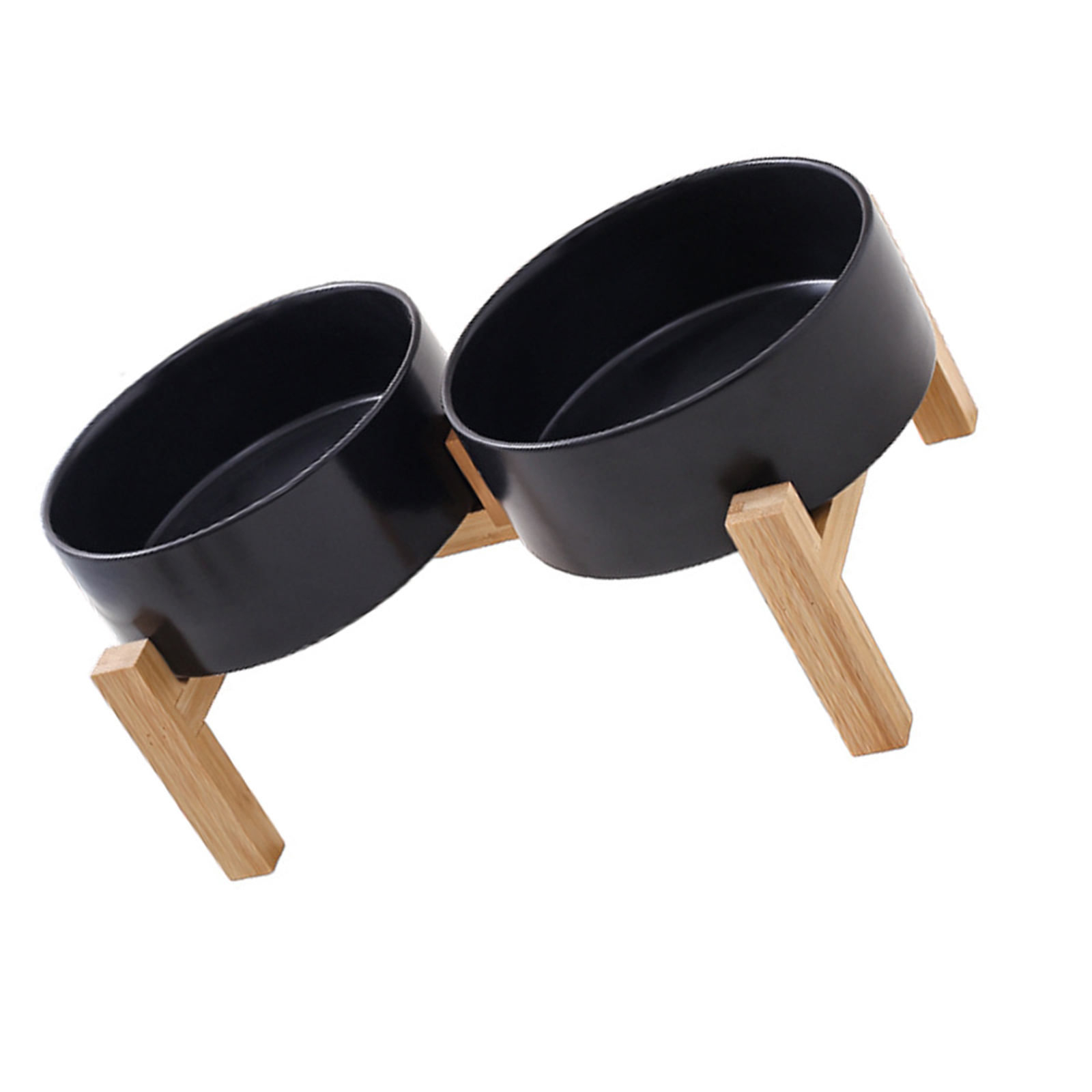 AntiTip Ceramic Dog Cats Bowls Raised Feeders Large Capacity Double Bowl Dish with NonSlip Stand Pet Feeding Supply