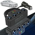 thumbnail image 2 of Plastic Car Cigarette Lighter Adapter with 4 Ports and 3 USB Ports, 12-24V, 120W for Cars, 2 of 8