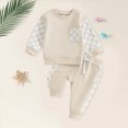 thumbnail image 2 of NOLDARES Toddler Baby Boy Fall Winter Outfit Kids Cotton Printed Clothes Casual Long Sleeve Sweatshirt Tops Pants Set 2pcs Outfits Clothing(Beige,2-3 Y), 2 of 5