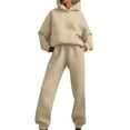 thumbnail image 3 of Lumtrix Womens 2 Piece Outfits Oversized Hoodies Jogger Sweatpants Lounge Sweatsuits Y2K Tracksuit Fall Fashion Sets with Pockets Beige L, 3 of 7
