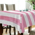 thumbnail image 3 of GZHJMY Pink Vertical Stripes Square Tablecloth, Waterproof Stain Wrinkle Resistant Washable Polyester Table Cover for Picnic Dinner Holiday Kitchen Party Decor, 54 x 54 in Home Decor, 3 of 7
