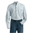 thumbnail image 2 of Men's Irish Grandfather Blue and White Stripe Banded Collar Shirt, 2 of 2