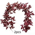 thumbnail image 2 of Danhjin Artificial Fall Leaves Garland for Thanksgiving Decor，Autumn Vines Maple Leaf Garlands for Mantle Fall Decoration for Home Autumn Indoor Outdoor Seasonal Home Decor 11.8FT（2PCS*5.9FT）, 2 of 5