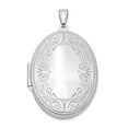 thumbnail image 5 of 925 Sterling Silver Rhodium-Plated 31mm Oval Scroll Locket, 5 of 7
