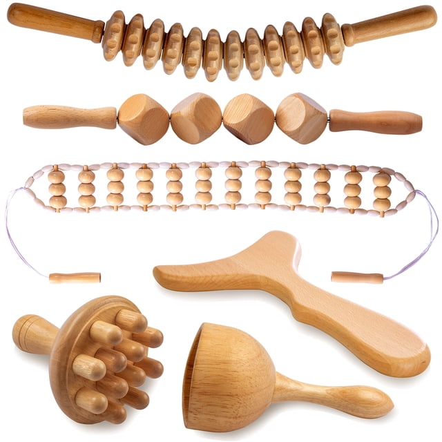 Herramientas de masaje de madera 6 en 1 Lianjindun para modelar el cuerpo