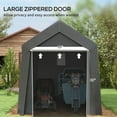 thumbnail image 6 of Outsunny 7' x 12' Heavy Duty Garden Storage Tent with Large Door, Gray, 6 of 10