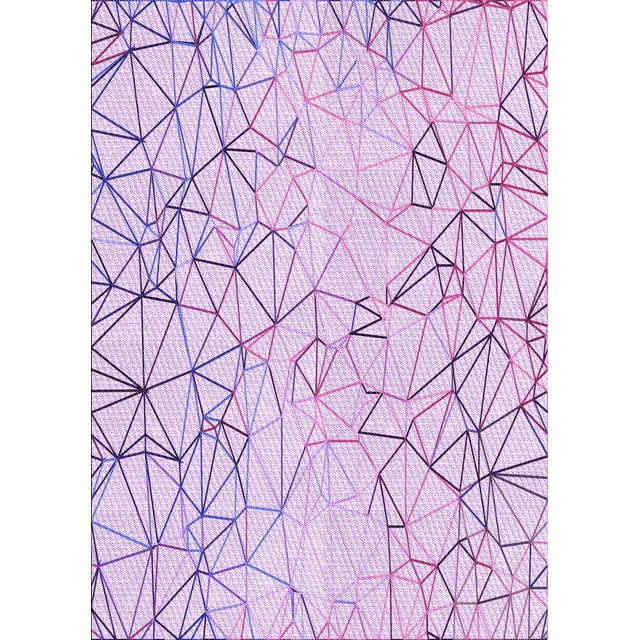 Ahgly Tapis Rectangulaire Lavable en Machine Intérieur Transitionnel Violet, 5 Pieds x 7 Pieds