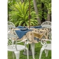 thumbnail image 3 of Outdoor Tablecloths with Umbrella Hole & Zipper, Cartoon Tractor Round Tablecloths 60 Inch, Cute Digger Shovel Truck Car Khaki Waterproof Table Cloth, Patio/Pool/Picnic Table Covers, 3 of 8