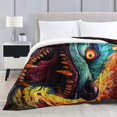 thumbnail image 2 of Flannel ，Colorful Demon Wolf Print Blanket，Super Soft Throw Blanket For Boys, 2 of 4