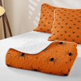 thumbnail image 4 of Homewish Simple Halloween Spider Twin Quilt Set,Tiny Bug Print Twin Coverlet Set,Orange Black,2-Piece, 4 of 7