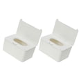 thumbnail image 1 of YSNOOWE 2 Pcs Contenant de Rangement pour Lingettes en Plastique Réutilisable pour Salle de Bain Blanc, 1 of 8