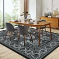 thumbnail image 2 of RONSHIN Area Rugs Washable Carpets 1150Gsm 100% Polyester 350Gsm Velvet Pearl Velvet Washed Back Folding Printed Carpet Persian-Xiangyin Black tone 10*13ft, 2 of 5