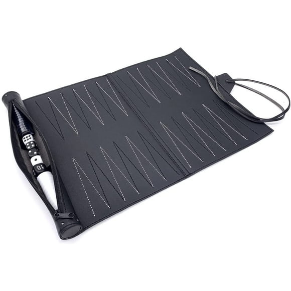 PU Travel Backgammon Games, Foldable Chess Board Games, Roll Up Travel Game, Portable Lightweight Backgammon Game Set