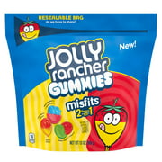 JOLLY RANCHER, MISFITS Assorted Fruit Flavored Gummies Candy, Resealable, 13 oz, Bag