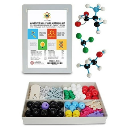 Molecular Model Kit with Molecule Modeling Software and User Guide - Organic, Inorganic Chemistry Set for Building Molecules - Dalton Lis 178 Pcs Advanced Chem Biochemistry Student